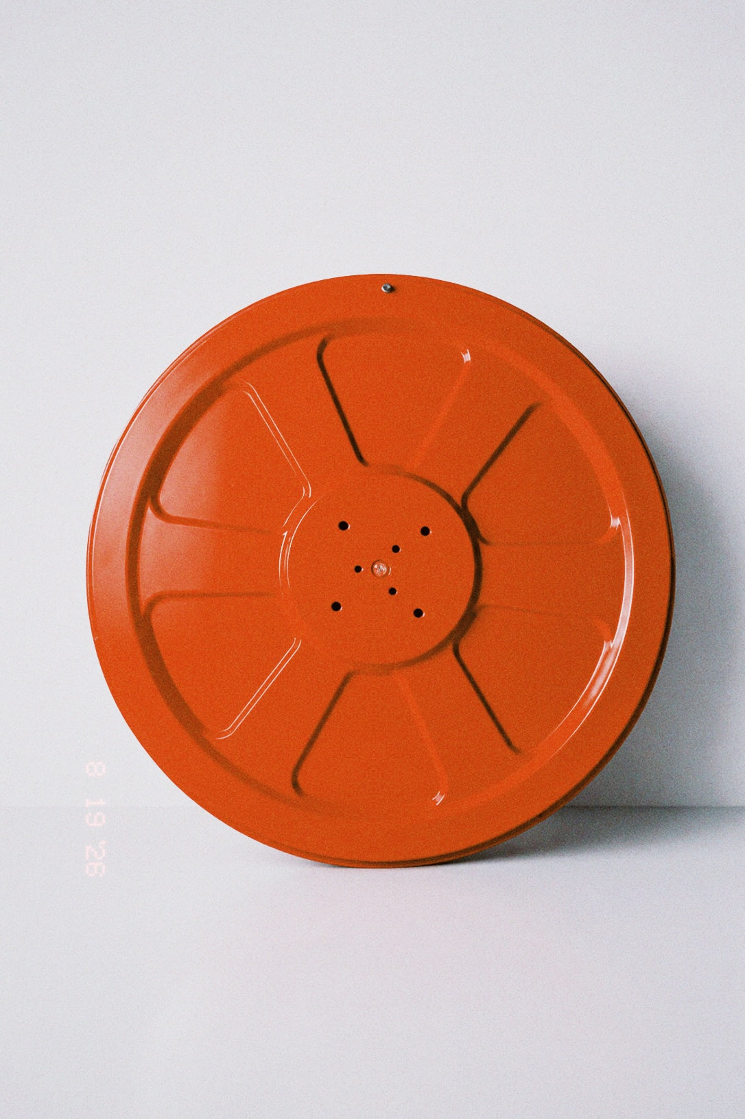 “ENJOY LIFE” Convex Mirror – Pistachio Green Letters, Orange Mirror, Ø45cm