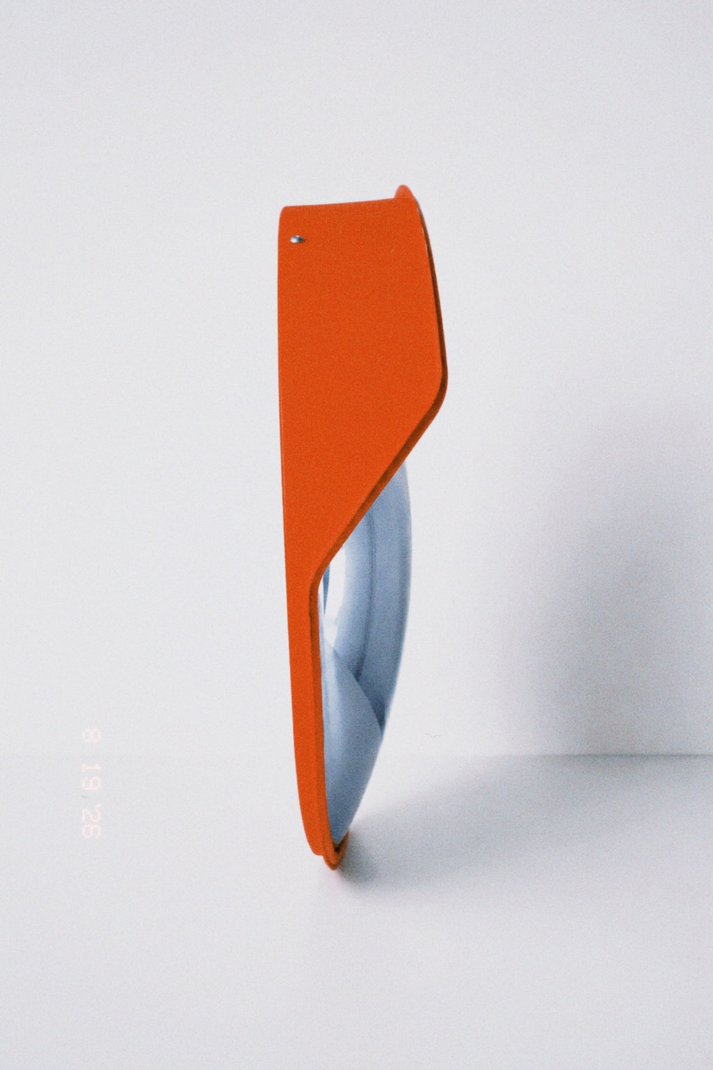 “Chill Bro, Not Everything Needs a Reaction” Convex Mirror – White Letters, Orange Mirror, Ø45cm