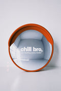 “Chill Bro, Not Everything Needs a Reaction” Convex Mirror – White Letters, Orange Mirror, Ø45cm